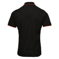 Black-Red - Back - Premier Mens Contrast Coolchecker Polo Shirt