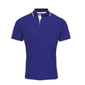 Royal-White - Front - Premier Mens Contrast Coolchecker Polo Shirt