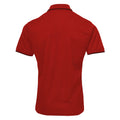 Red-Black - Back - Premier Mens Contrast Coolchecker Polo Shirt