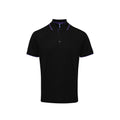 Black-Purple - Front - Premier Mens Contrast Coolchecker Polo Shirt