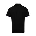 Black-Purple - Back - Premier Mens Contrast Coolchecker Polo Shirt
