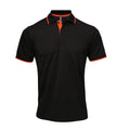 Black-Orange - Front - Premier Mens Contrast Coolchecker Polo Shirt