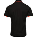 Black-Orange - Back - Premier Mens Contrast Coolchecker Polo Shirt