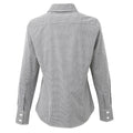 Light Blue-White - Front - Premier Womens-Ladies Microcheck Long Sleeve Shirt