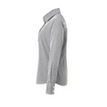 Black-White - Side - Premier Womens-Ladies Microcheck Long Sleeve Shirt