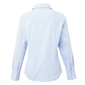 Navy-White - Side - Premier Womens-Ladies Microcheck Long Sleeve Shirt