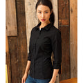 Black - Back - Premier Womens-Ladies Long Sleeve Fitted Friday Shirt