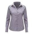 Steel - Front - Premier Womens-Ladies Long Sleeve Fitted Friday Shirt