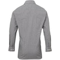 Black-White - Back - Premier Mens Microcheck Long Sleeve Shirt