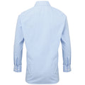 Light Blue-White - Back - Premier Mens Microcheck Long Sleeve Shirt