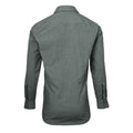 Grey Denim - Back - Premier Mens Poplin Cross-Dye Roll Sleeve Shirt