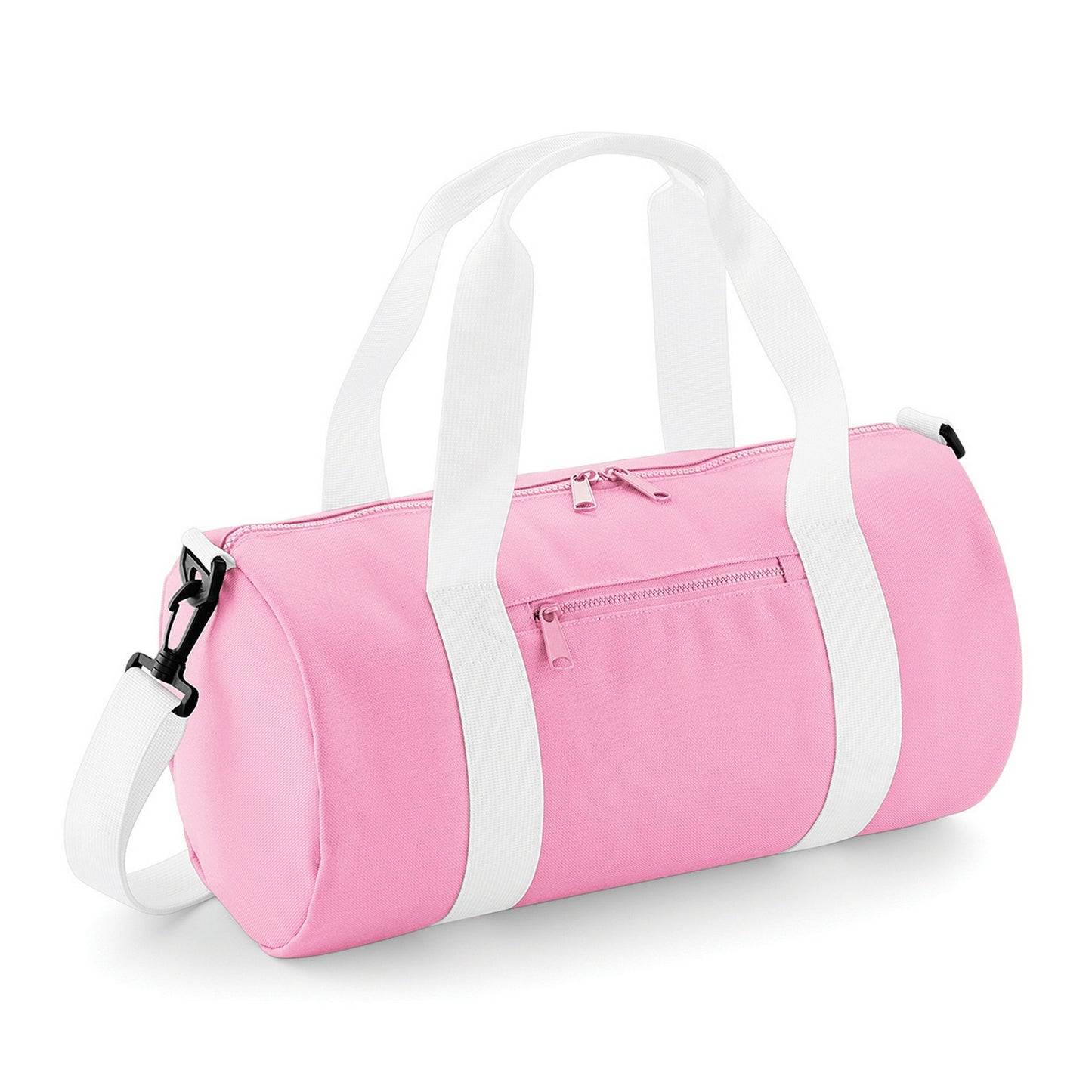 Classic Pink-White - Front - Bagbase Mini Barrel Bag