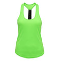Lightning Green - Front - Tri Dri Womens-Ladies Performance Strap Back Vest
