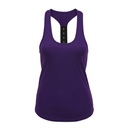 Purple - Front - Tri Dri Womens-Ladies Performance Strap Back Vest