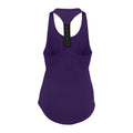 Purple - Back - Tri Dri Womens-Ladies Performance Strap Back Vest