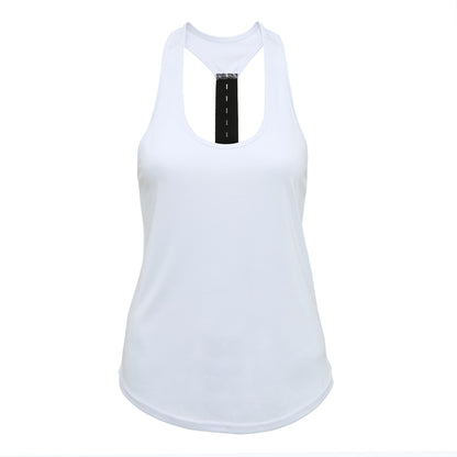 White - Front - Tri Dri Womens-Ladies Performance Strap Back Vest