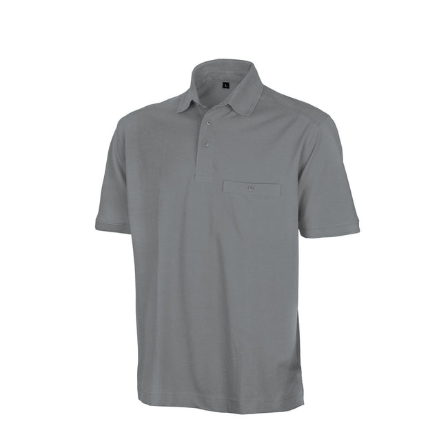 WG Grey - Front - Result Mens Work-Guard Apex Short Sleeve Polo Shirt