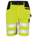 Yellow - Front - Result Core Mens Reflective Safety Cargo Shorts
