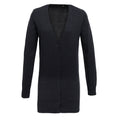 Charcoal - Front - Premier Womens-Ladies Longline V Neck Knitted Cardigan