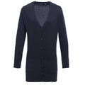 Navy - Front - Premier Womens-Ladies Longline V Neck Knitted Cardigan