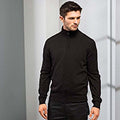 Black - Side - Premier Mens 1-4 Zip Neck Knitted Sweater