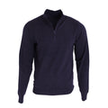 Navy - Front - Premier Mens 1-4 Zip Neck Knitted Sweater
