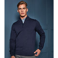 Navy - Back - Premier Mens 1-4 Zip Neck Knitted Sweater