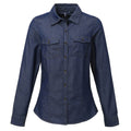 Indigo Denim - Front - Premier Womens-Ladies Jeans Stitch Long Sleeve Denim Shirt