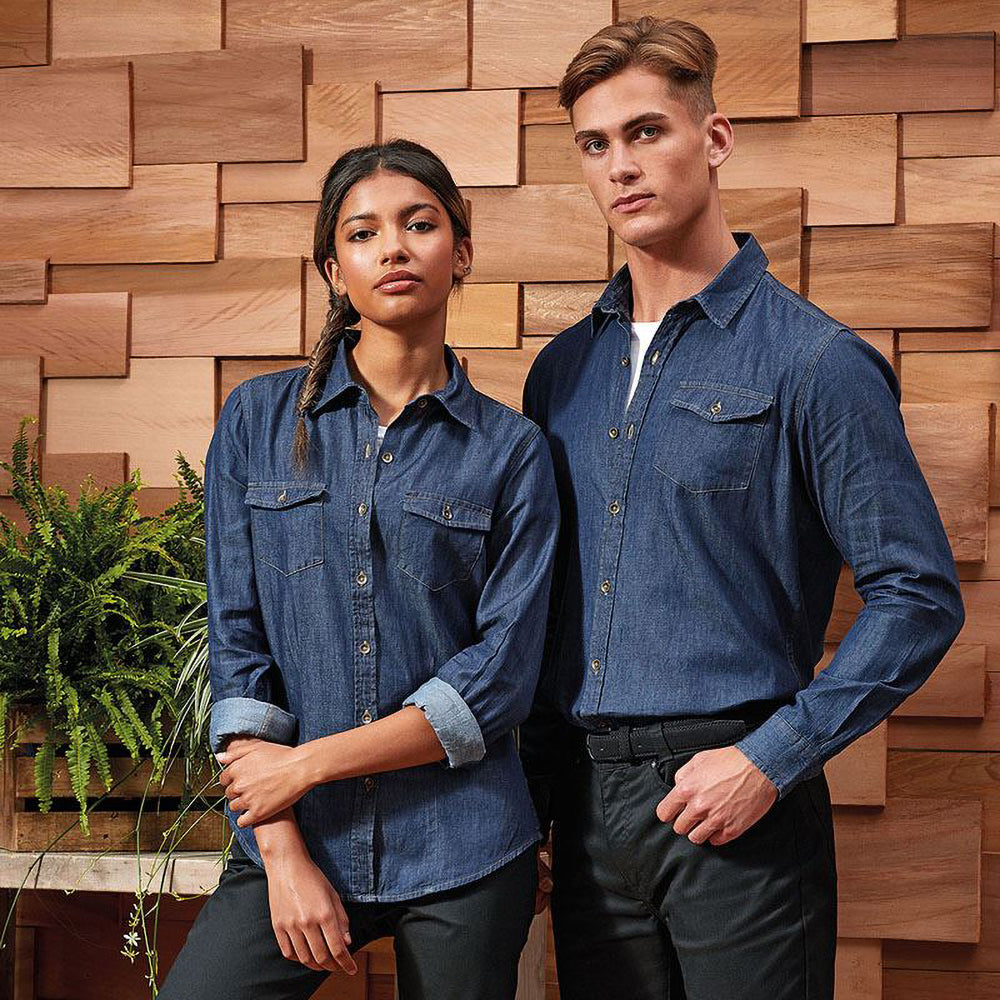 Indigo Denim - Lifestyle - Premier Mens Jeans Stitch Long Sleeve Denim Shirt