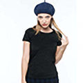 Black - Back - Kariban Womens-Ladies Boat Neck Short Sleeve T-Shirt