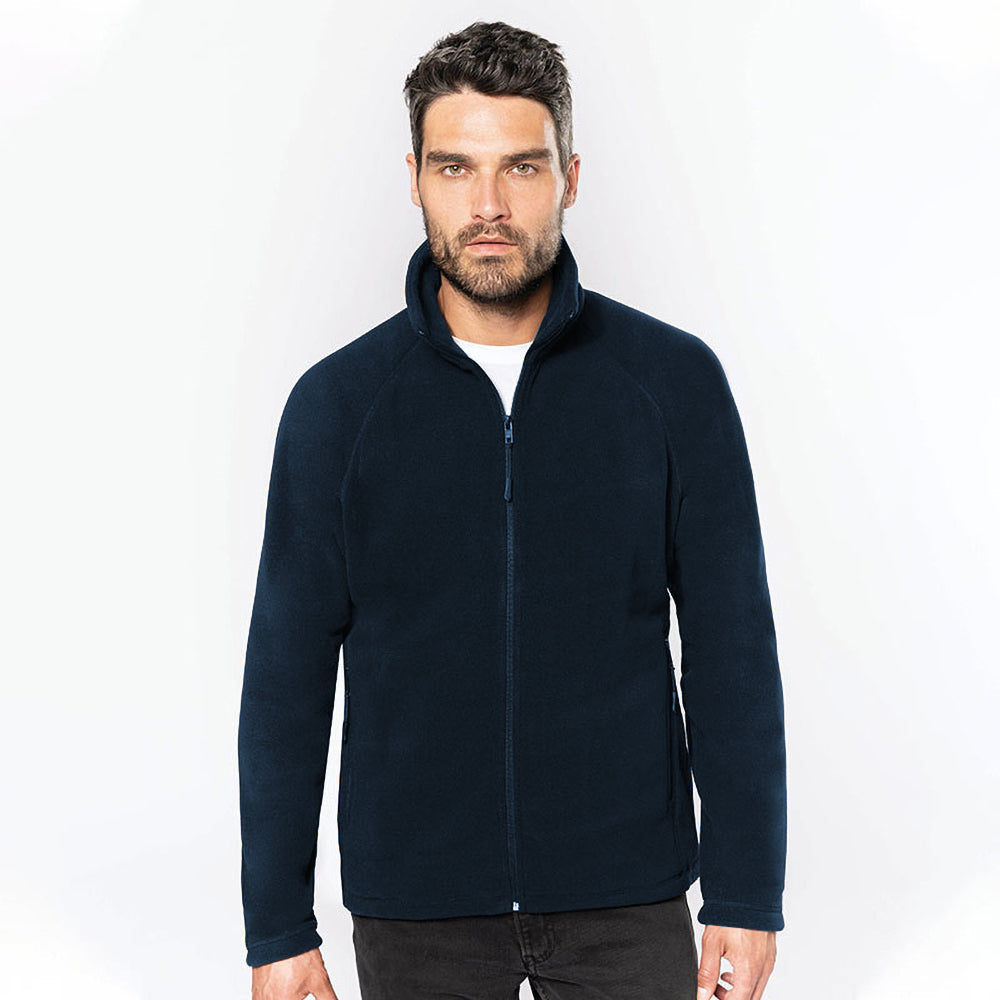 Navy - Back - Kariban Mens Full Zip Microfleece Jacket