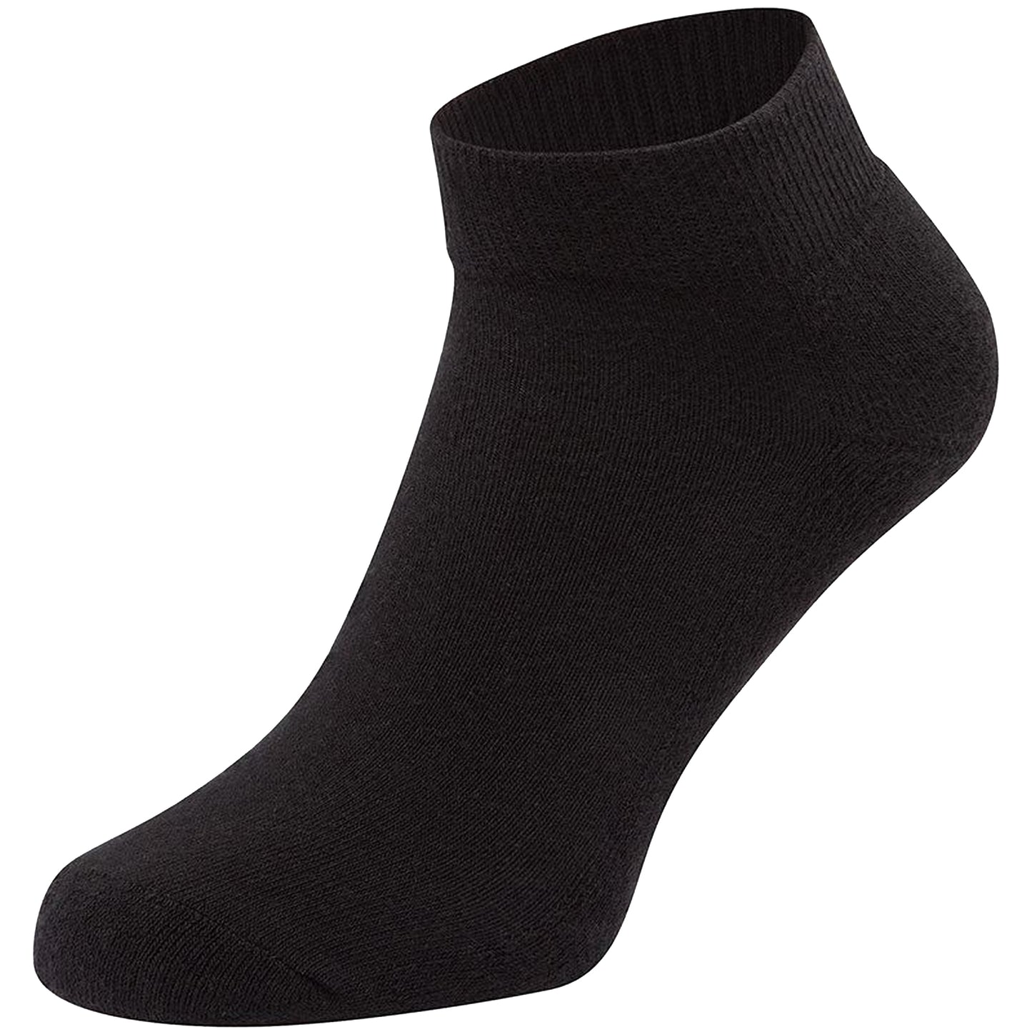 Black - Front - Fruit Of The Loom Unisex Quarter Trainer Socks (Pack Of 3)