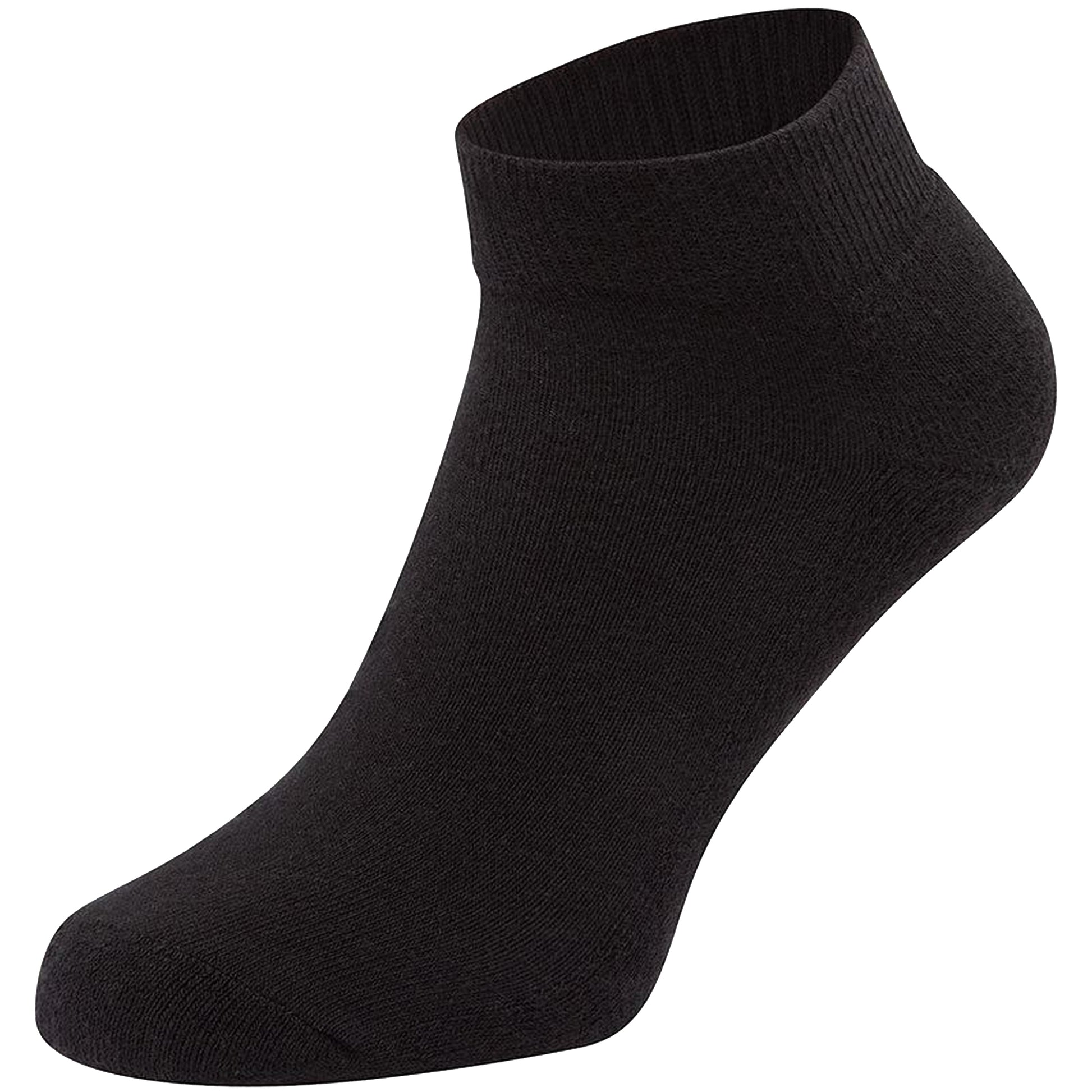 Black - Front - Fruit Of The Loom Unisex Quarter Trainer Socks (Pack Of 3)
