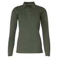Olive - Front - Nimbus Womens-Ladies Carlington Deluxe Long Sleeve Polo Shirt
