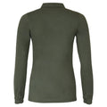 Olive - Back - Nimbus Womens-Ladies Carlington Deluxe Long Sleeve Polo Shirt