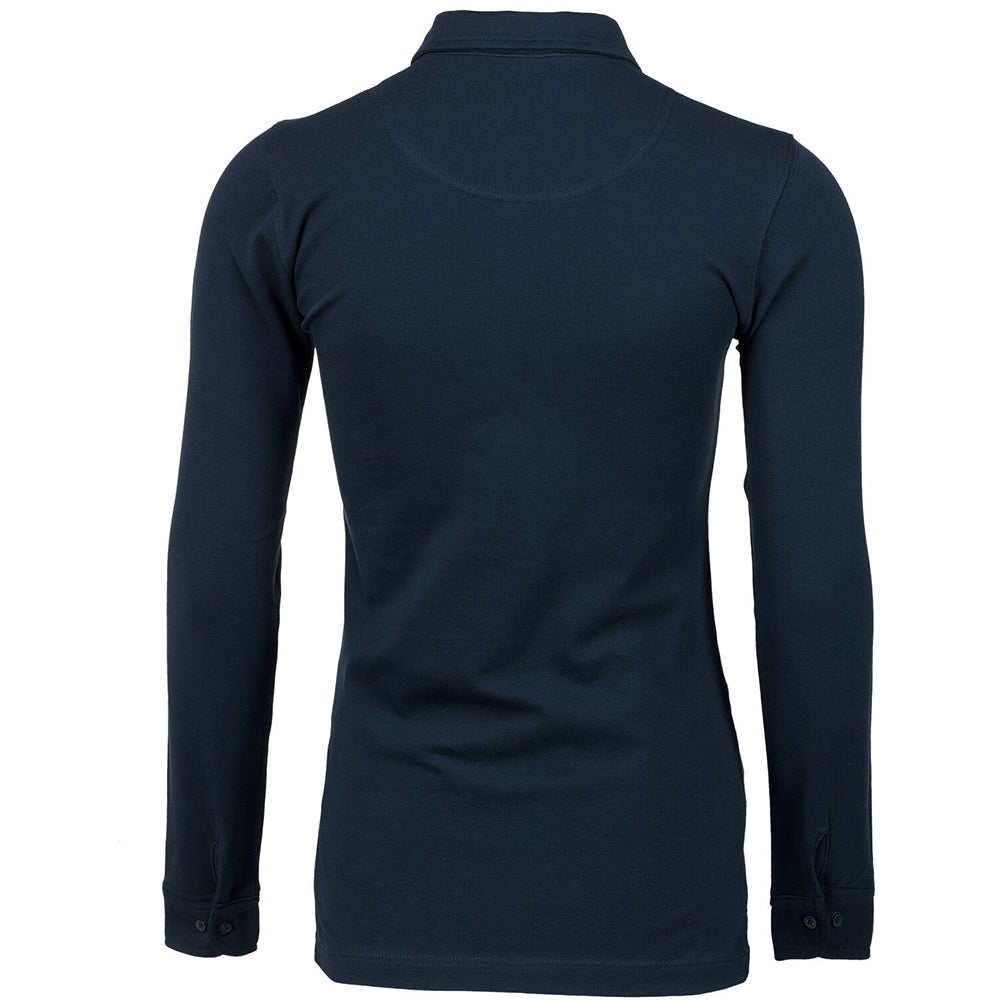 Navy - Back - Nimbus Womens-Ladies Carlington Deluxe Long Sleeve Polo Shirt
