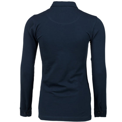 Navy - Back - Nimbus Womens-Ladies Carlington Deluxe Long Sleeve Polo Shirt