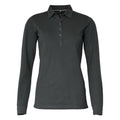 Charcoal - Front - Nimbus Womens-Ladies Carlington Deluxe Long Sleeve Polo Shirt