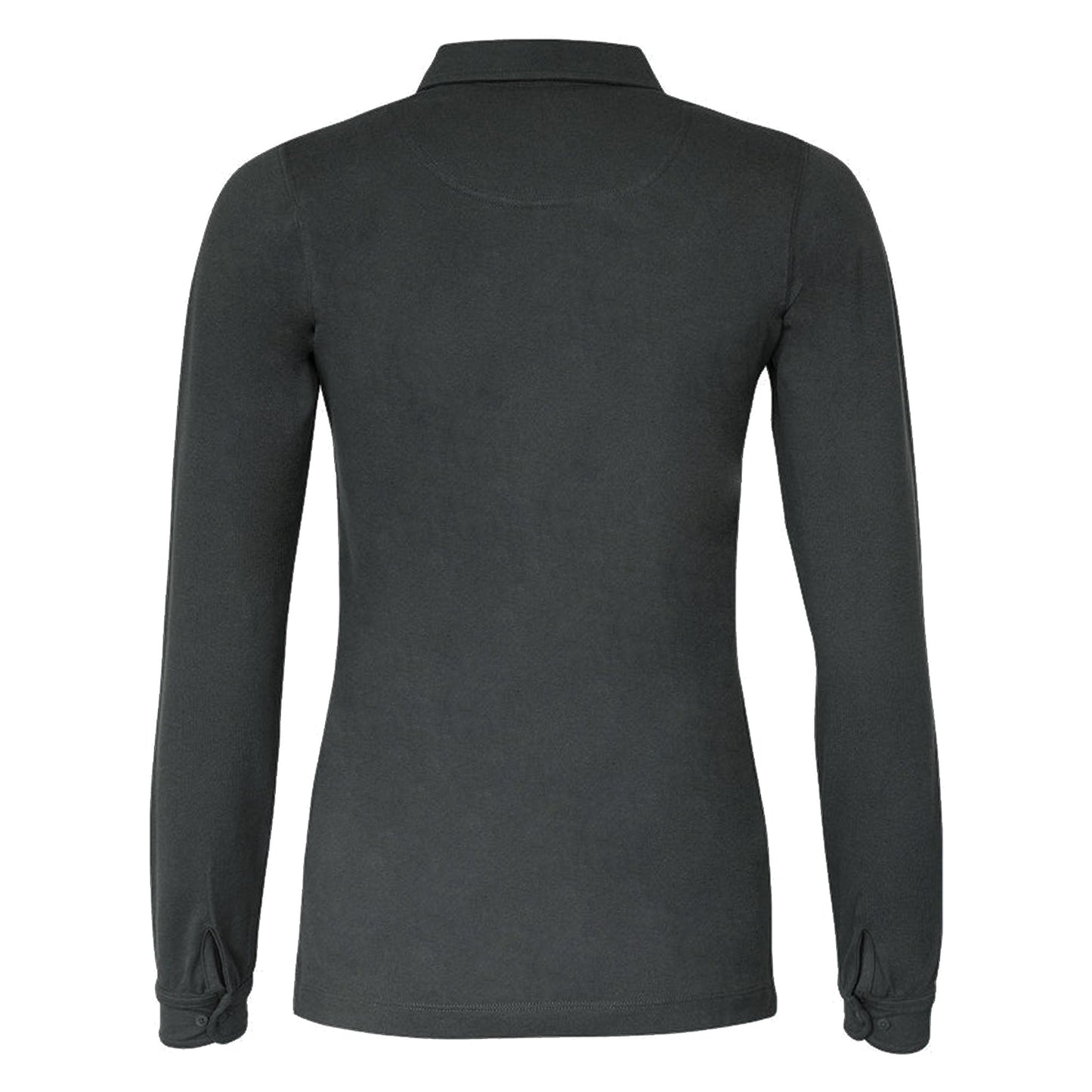 Charcoal - Back - Nimbus Womens-Ladies Carlington Deluxe Long Sleeve Polo Shirt