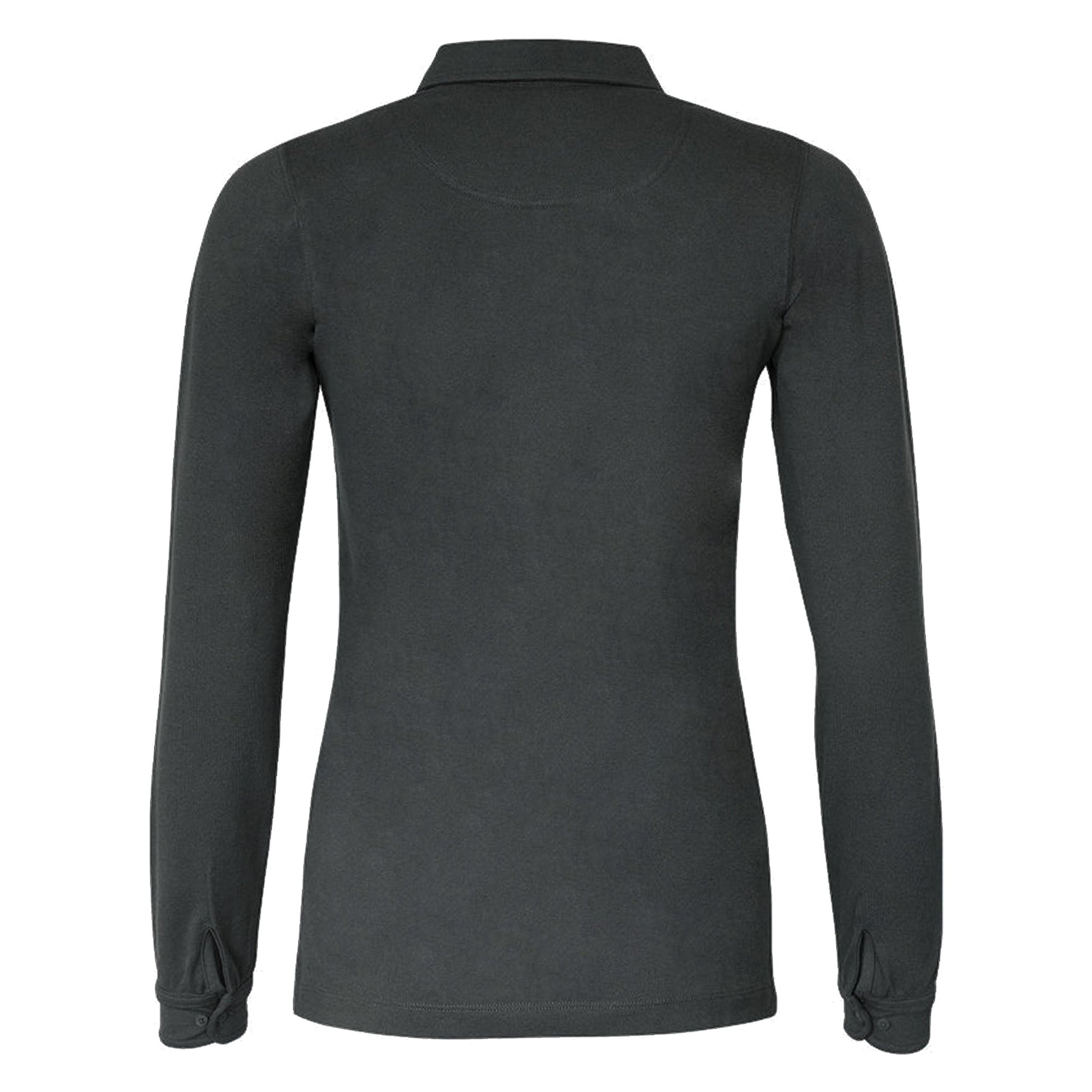Charcoal - Back - Nimbus Womens-Ladies Carlington Deluxe Long Sleeve Polo Shirt