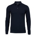 Dark Navy - Front - Nimbus Mens Carlington Deluxe Long Sleeve Polo Shirt