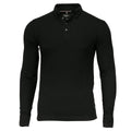 Black - Front - Nimbus Mens Carlington Deluxe Long Sleeve Polo Shirt