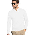 White - Back - Nimbus Mens Carlington Deluxe Long Sleeve Polo Shirt