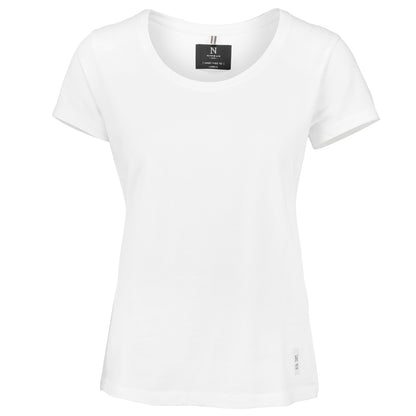 White - Front - Nimbus Womens-Ladies Danbury Pique Short Sleeve T-Shirt