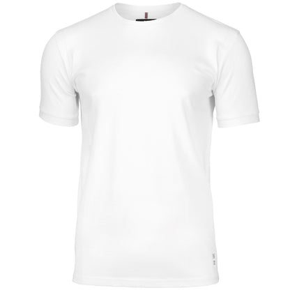 White - Front - Nimbus Mens Danbury Pique Short Sleeve T-Shirt