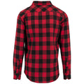 Black-Red - Back - Build Your Brand Mens Checked Flannel Shirt