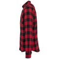 Black-Red - Side - Build Your Brand Mens Checked Flannel Shirt