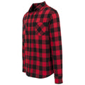 Black-Red - Lifestyle - Build Your Brand Mens Checked Flannel Shirt