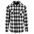 Black-White - Front - Build Your Brand Mens Checked Flannel Shirt