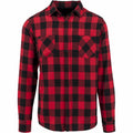 Black-Red - Front - Build Your Brand Mens Checked Flannel Shirt